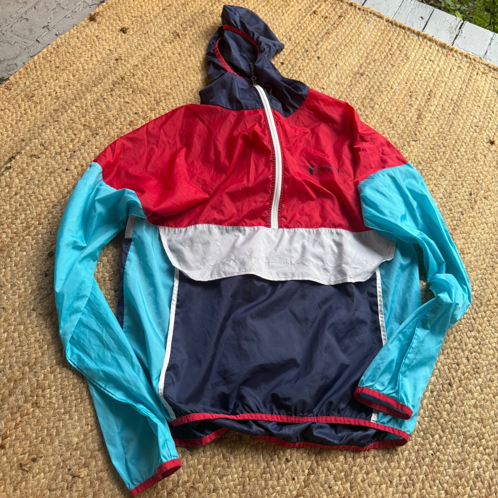 Cotopaxi Teca Half-Zip Windbreaker Colorblock Pullover Jacket Red Blue ML